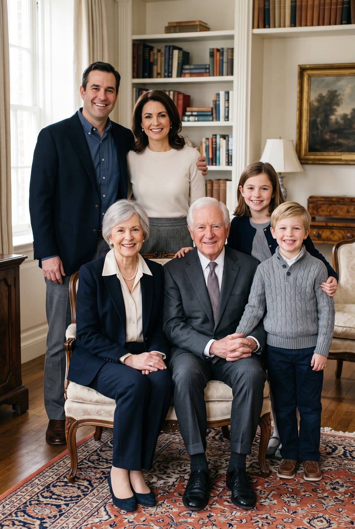 Example Generations portrait: three generations of one family together