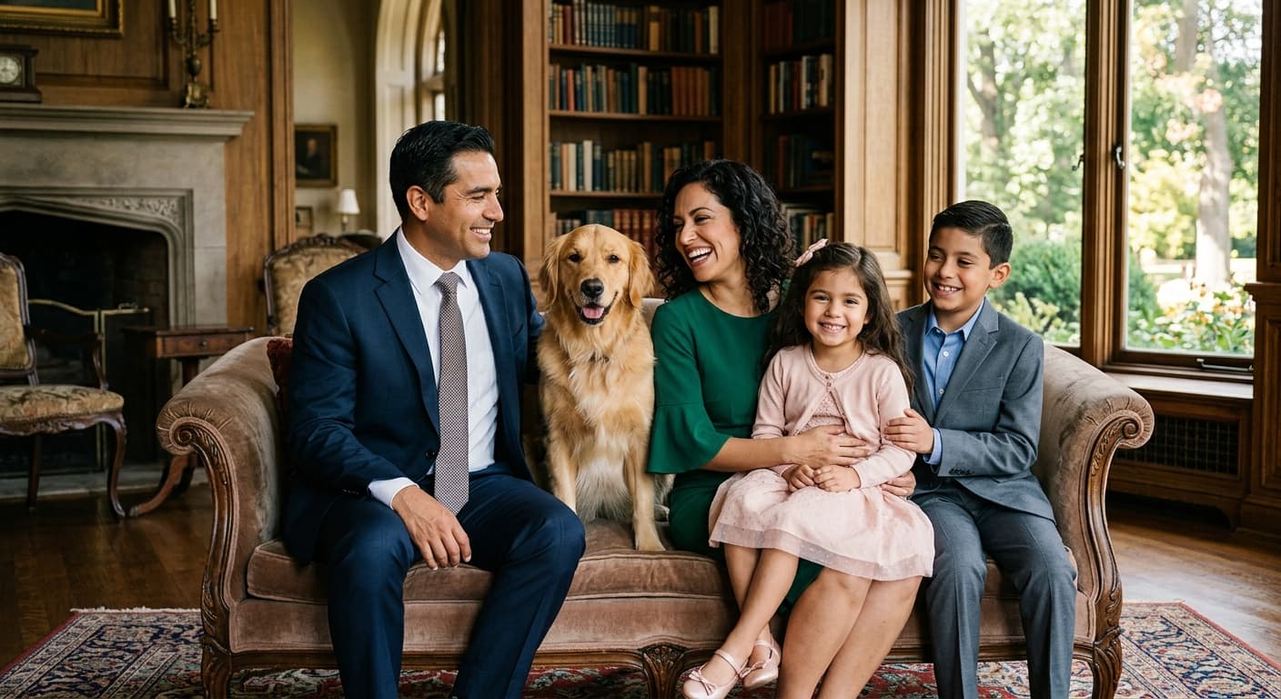 A commissioned Legacy House Portraits family portrait, in the estate-portraiture style